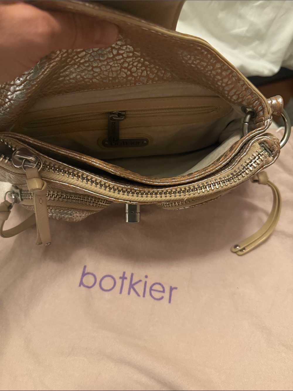 Botkier Tan Brown Textured Leather Shoulder Bag - Picture 5 of 12